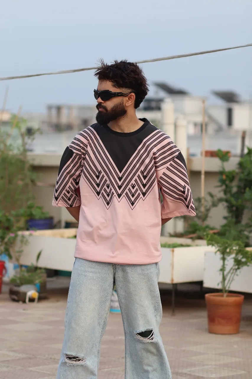 Premium Drop Shoulder T-shirt | Baby Pink
