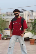 Premium Drop Shoulder T-shirt | Maroon