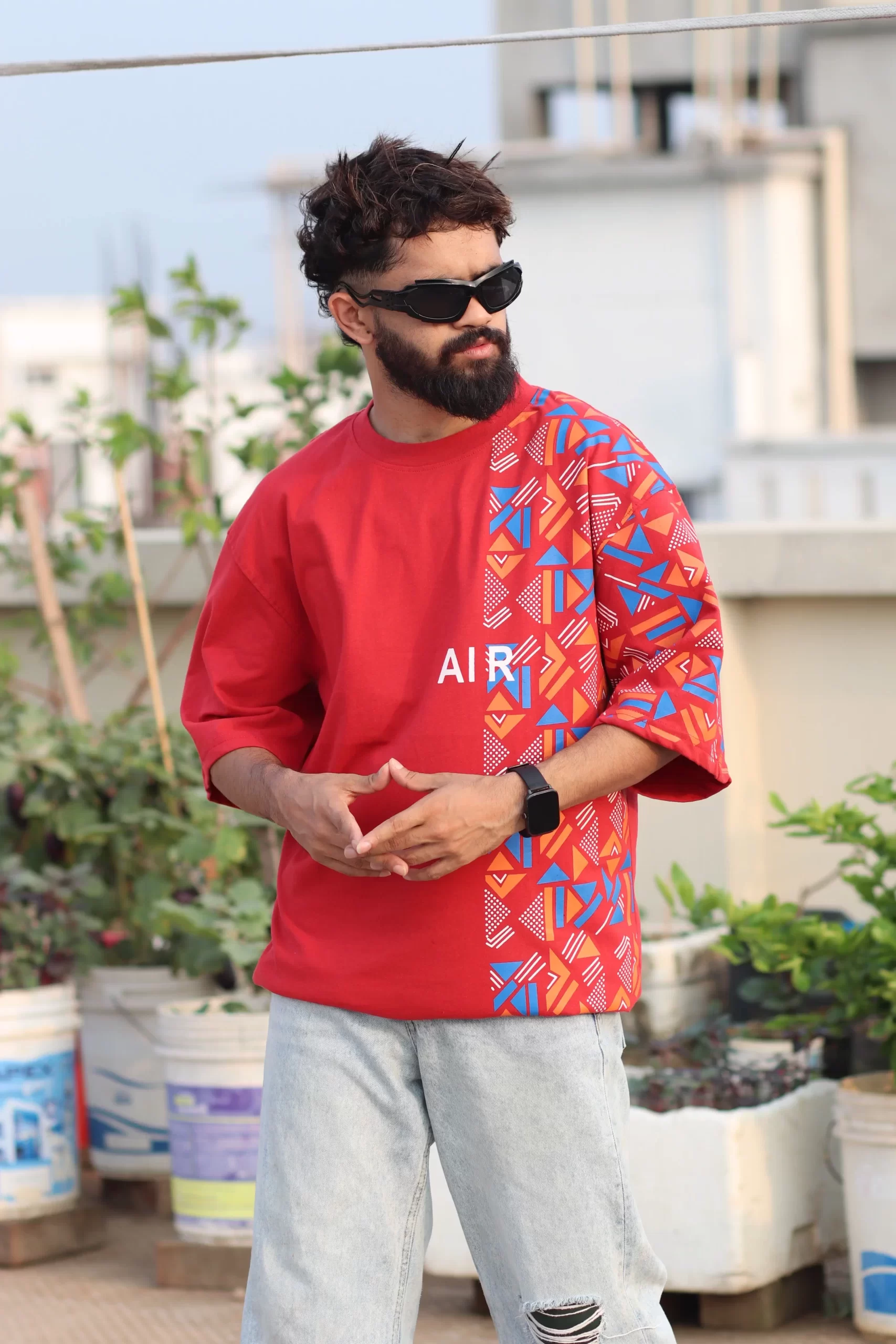 Premium Drop Shoulder T-shirt | Red