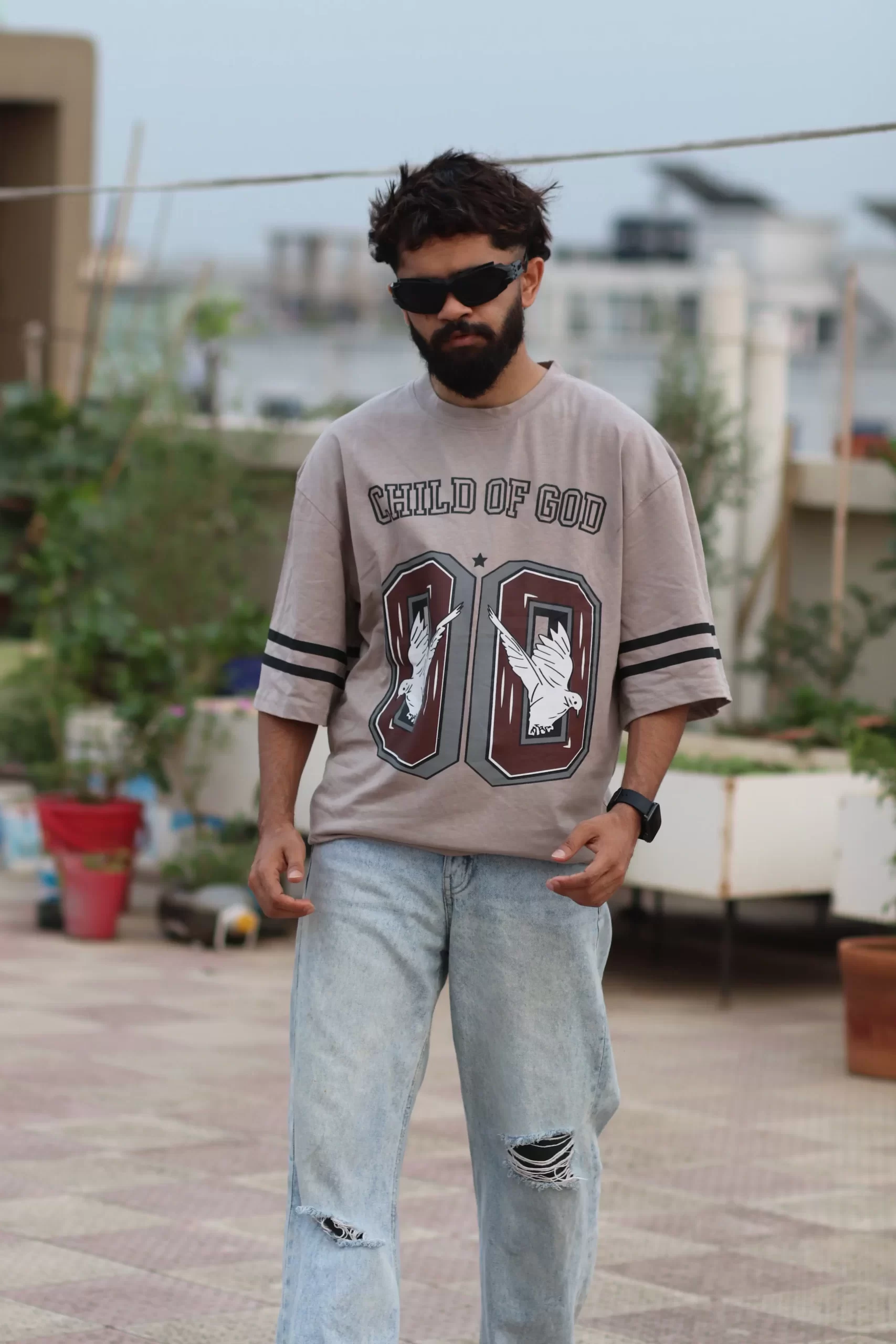 Premium Drop Shoulder T-shirt | Light Coffee